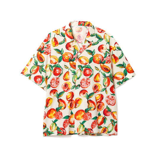 【30%off】SANDINISTA "Open Collar Semi-Double S/S Shirt" / サンディニスタ "レーヨン開襟柄シャツ"