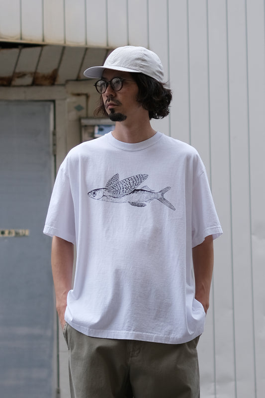 SANDINISTA "American Cotton "Flying Fish" Tee" / サンディニスタ "トビウオプリントTシャツ"
