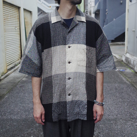 HEALTH "Summer Shirts #2" / ヘルス "ドルマンスリーブ開襟シャツ"白茶格子