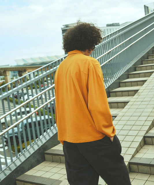 SANDINISTA "GIZA Cotton Polo L/S Shirt" / サンディニスタ "ギザコットンポロ長袖シャツ"