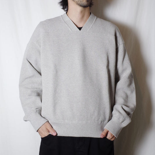 【30%off】crepuscule "Moss stitch V Neck" / クレプスキュール "鹿の子Vネックニット"