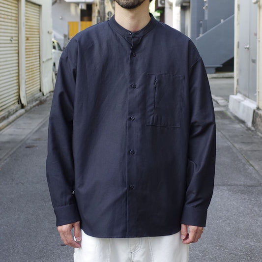 SANDINISTA "Cotton Linen Bandcollar Shirts" / サンディニスタ "コットンリネンバンドカラーシャツ"