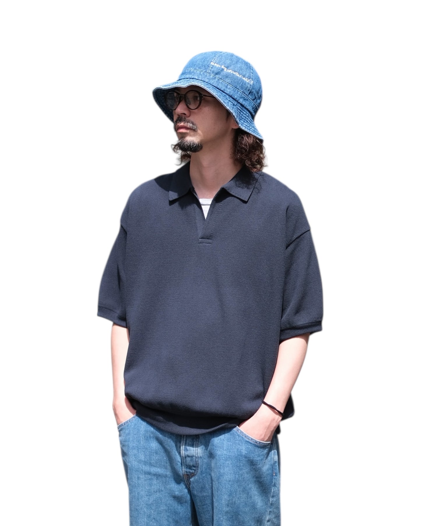 crepuscule "Co/Ra Moss Stitch Skipper" / クレプスキュール "コットン/レーヨン鹿の子スキッパー"