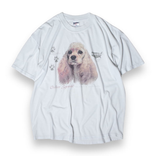 used&vintage "90s DOG Tee(american cocker spaniel)"