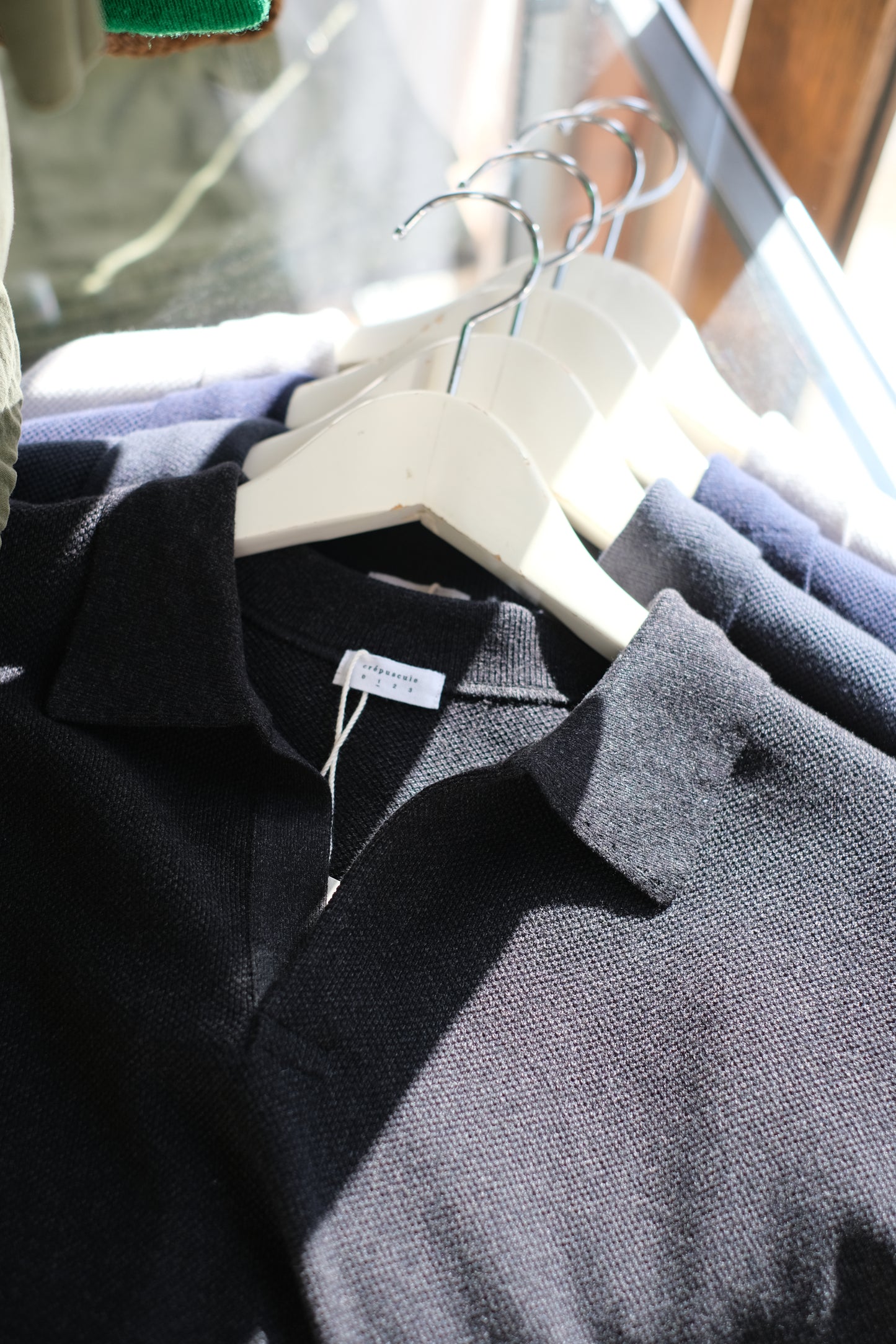 crepuscule "Co/Ra Moss Stitch Skipper" / クレプスキュール "コットン/レーヨン鹿の子スキッパー"