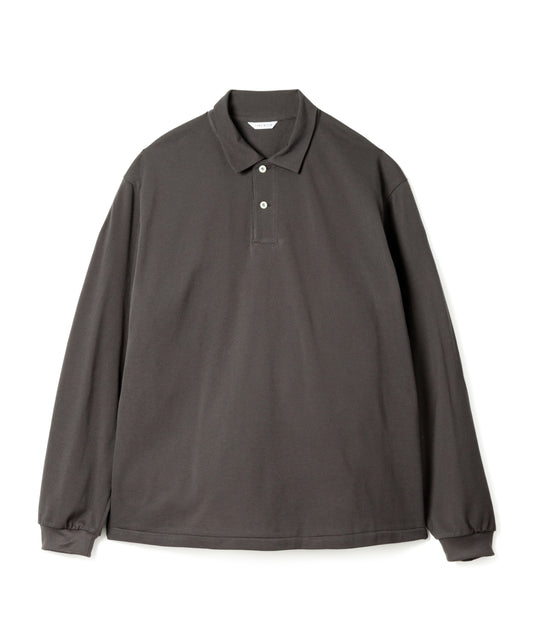 SANDINISTA "GIZA Cotton Polo L/S Shirt" / サンディニスタ "ギザコットンポロ長袖シャツ"
