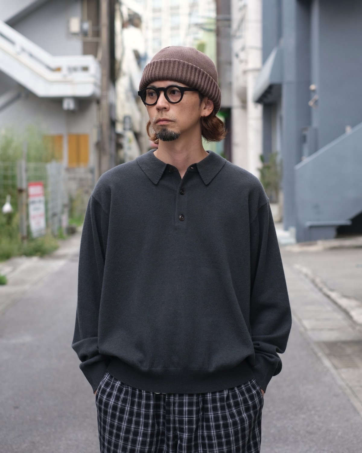 crepuscule "L/S Polo" / クレプスキュール "長袖ニットポロ"