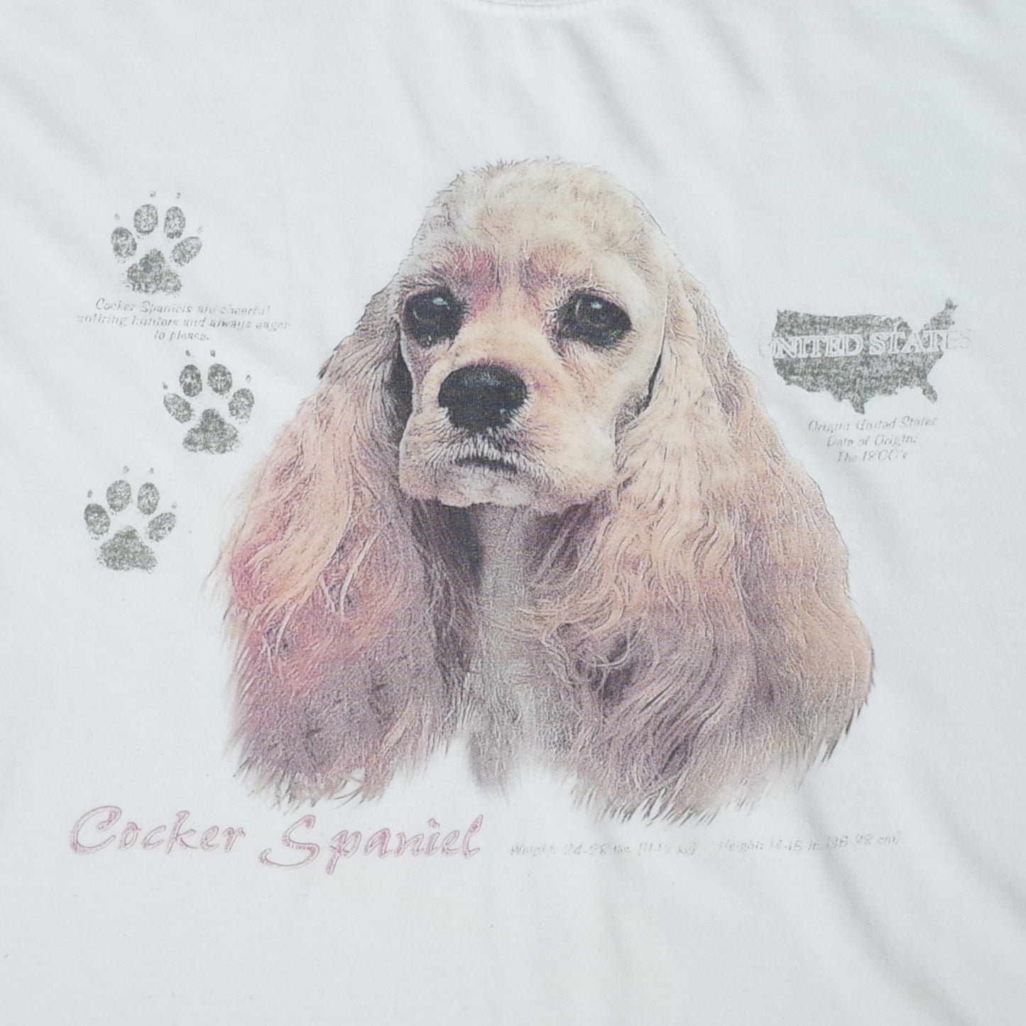 used&vintage "90s DOG Tee(american cocker spaniel)"