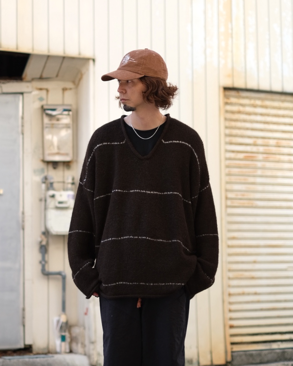 INNAT "V Neck Line Border Sweater" / インアット " Vネックラインボーダーセーター"