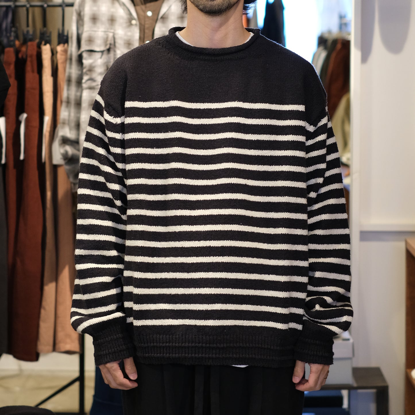 INNAT "PANEL BORDER SWEATER" / インアット "パネルボーダーセーター"