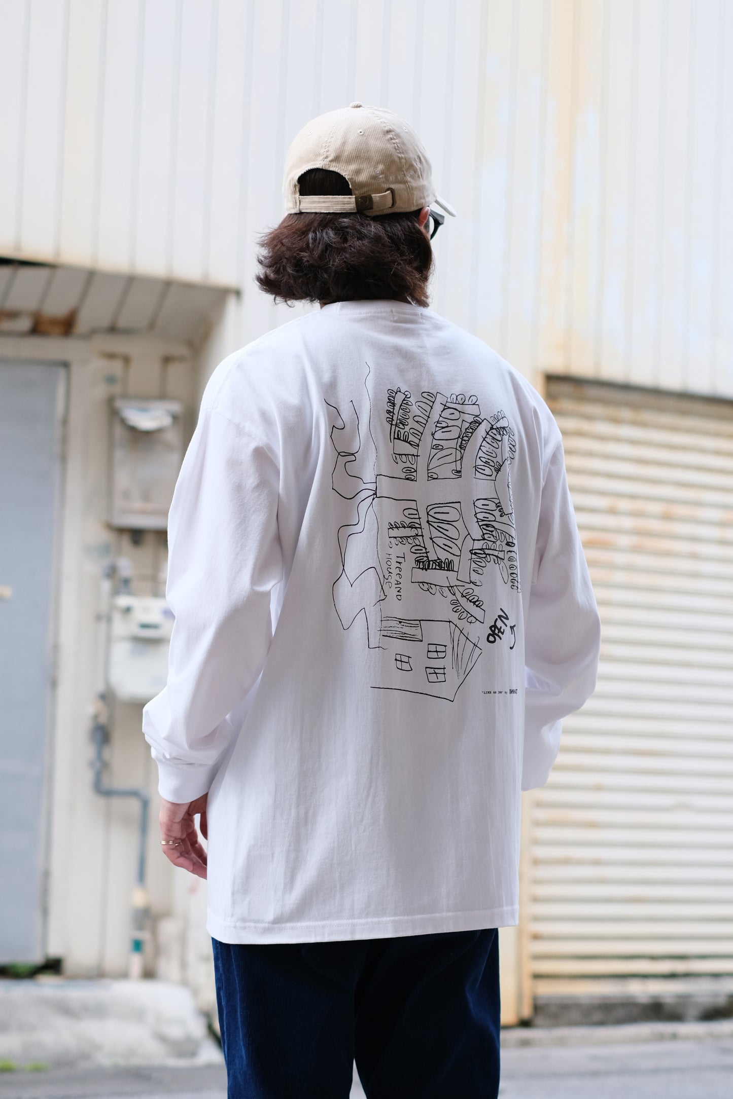 INNAT "TREE&HOUSE LS TEE" / インアット "プリント長袖Tシャツ"