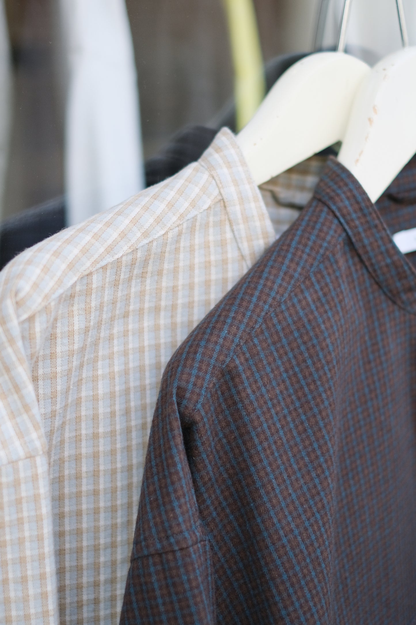 SANDINISTA "Band Collar Oversized Check Shirt" / サンディニスタ "バンドカラーオーバーサイズチェックシャツ"