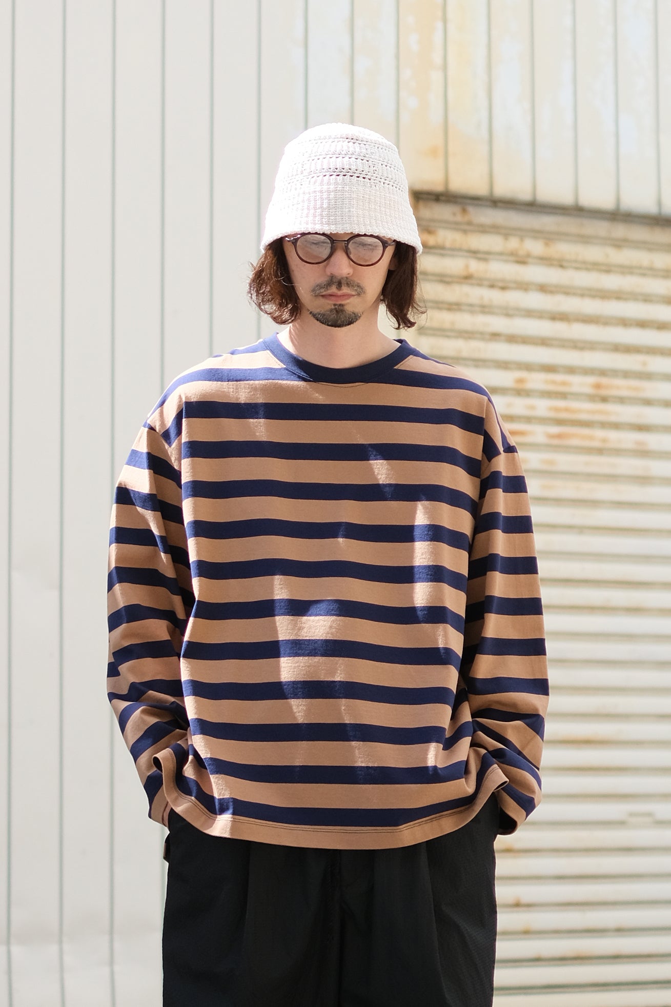 SANDINISTA "Derabe Border Slit L-S Tee" / サンディニスタ "スリット入りデラヴェボーダー長袖Tシャツ"