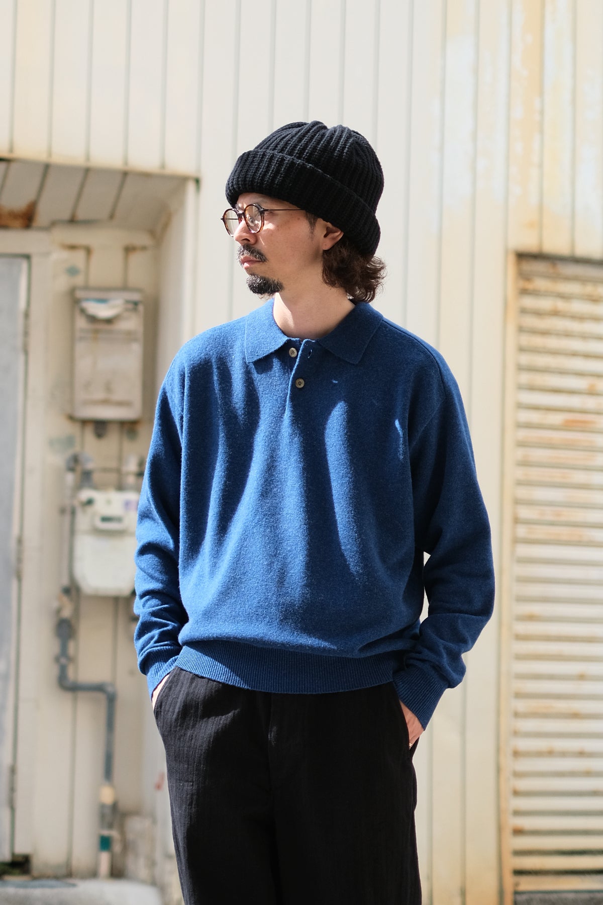 crepuscule "M-G Knit Polo" / クレプスキュール "ミドルゲージニットポロ"