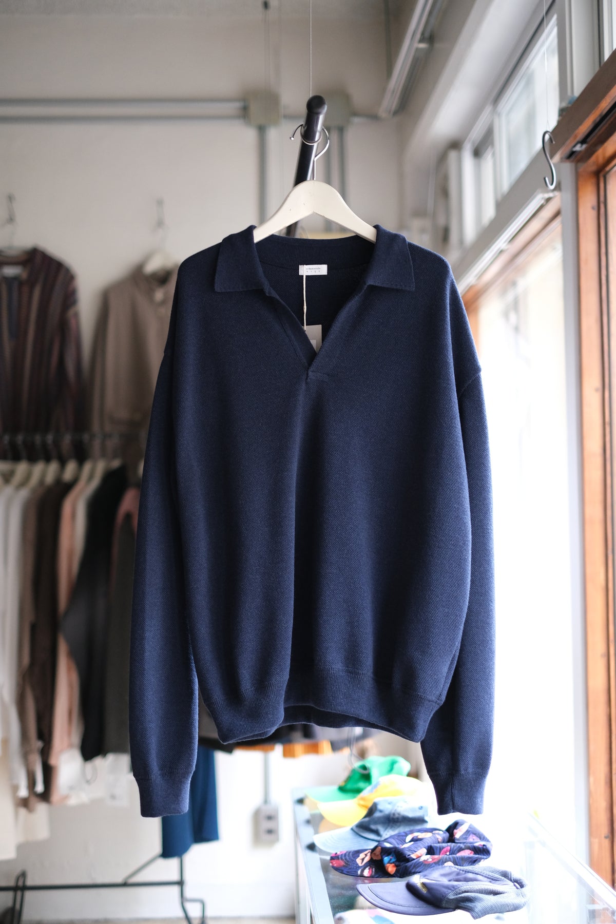 crepuscule "Co/Wo Moss Stitch Skipper" / クレプスキュール "長袖ニットスキッパー"