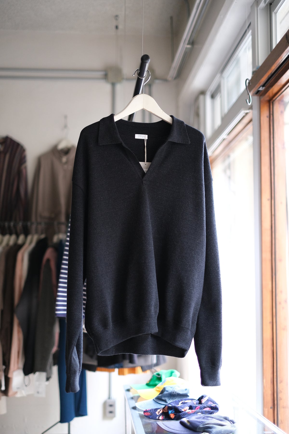 crepuscule "Co/Wo Moss Stitch Skipper" / クレプスキュール "長袖ニットスキッパー"