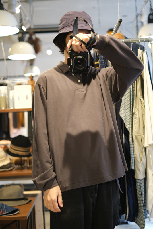 SANDINISTA "GIZA Cotton Polo L/S Shirt" / サンディニスタ "ギザコットンポロ長袖シャツ"