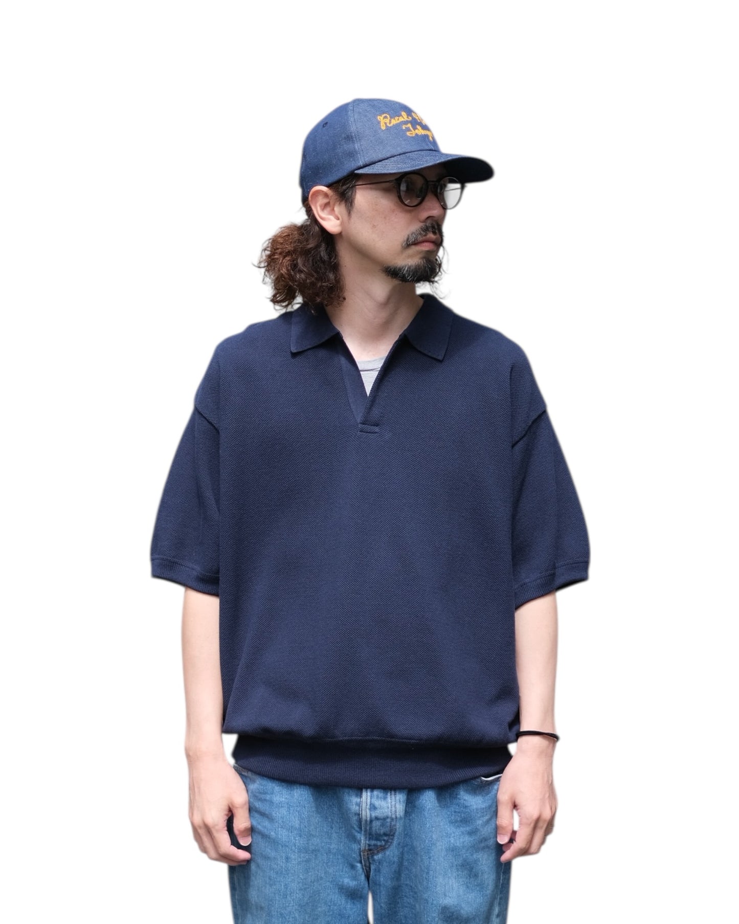 crepuscule "Co/Ra Moss Stitch Skipper" / クレプスキュール "コットン/レーヨン鹿の子スキッパー"