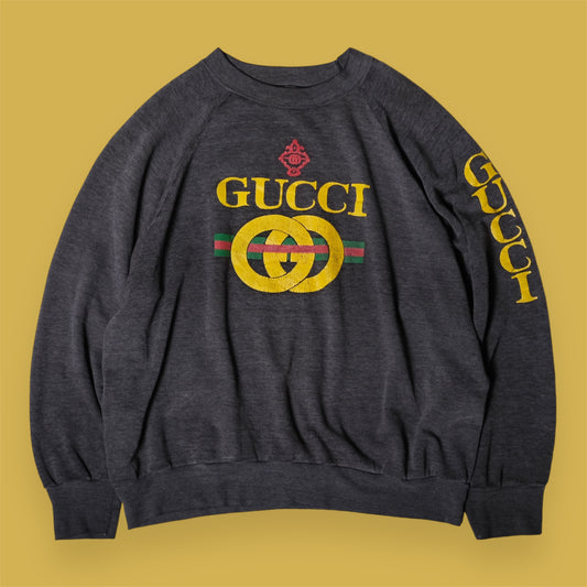 used&vintage "Bootleg G●cci Sweat" Good Fade!!