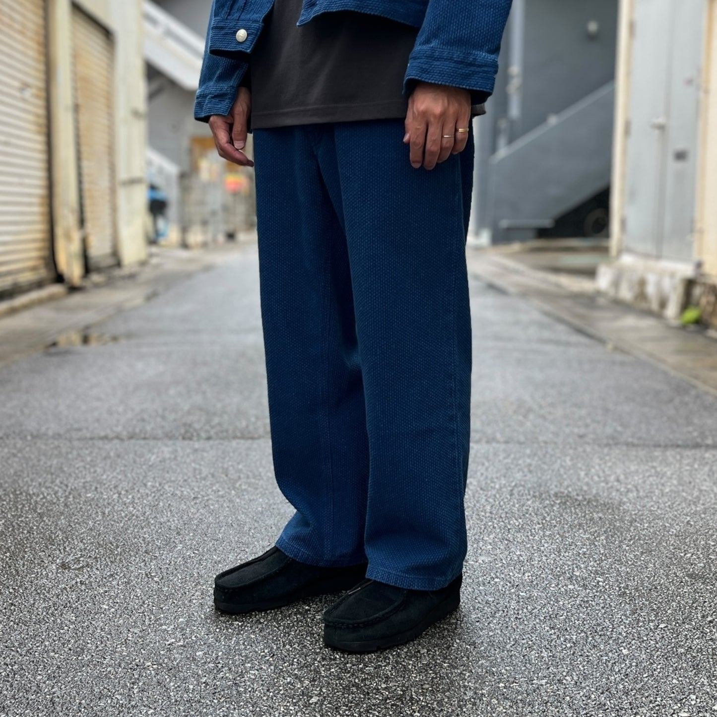 INNAT "HAND DYED SASHIKO ５P PANTS" / インアット "手染め刺子５ポケットパンツ"