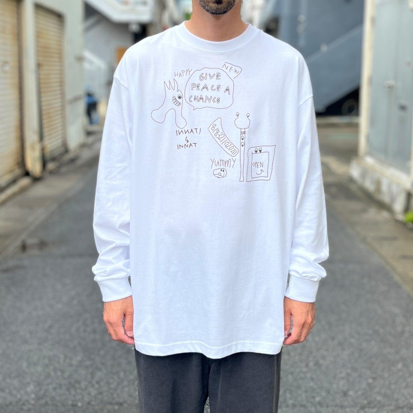 INNAT "RAKUGAKI LS TEE" / インアット "ラクガキ長袖Tシャツ"