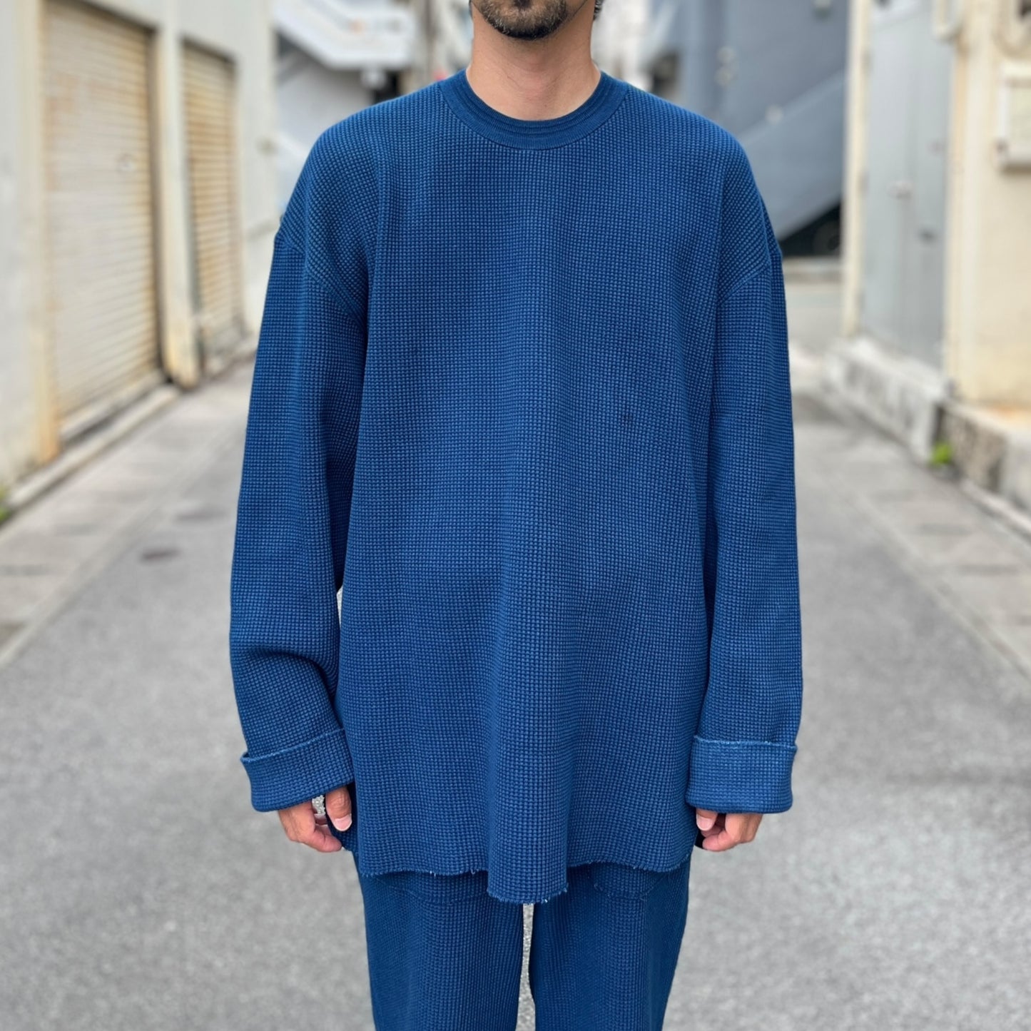 INNAT "HAND-DYED WAFFLE LS TEE" / インアット "手染めワッフル長袖Tシャツ"