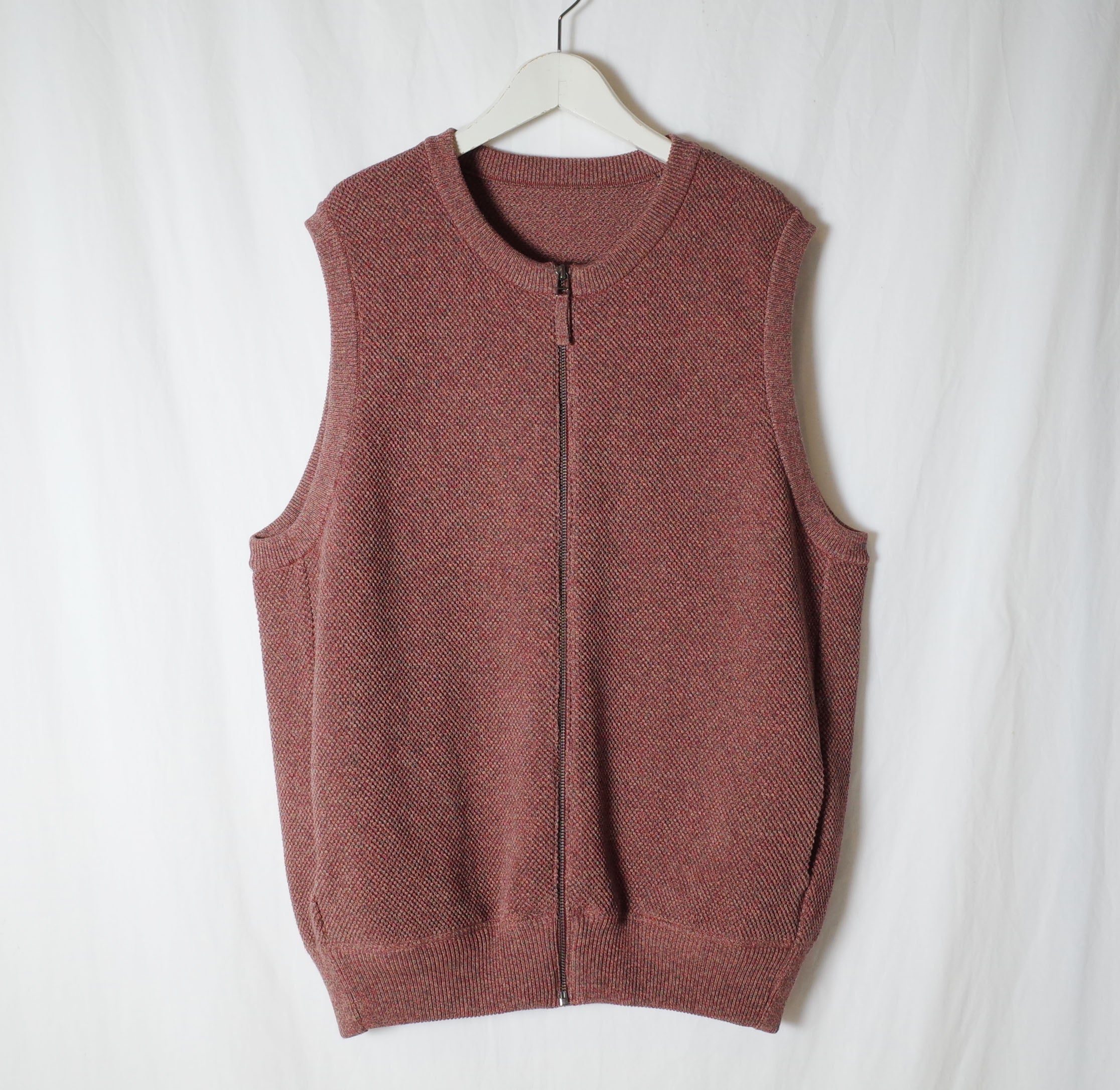 高級感 crepuscule Moss ニットベスト Vest Zip Stitch ベスト