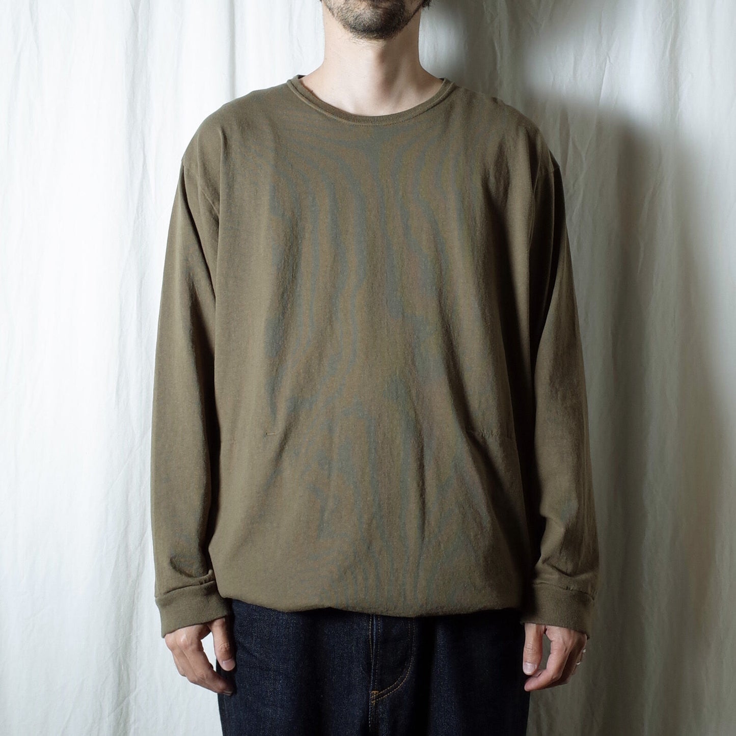 SANDINISTA ”Pocket&Drawstling L-S Tee" / サンディニスタ "ポケット付き裾ゴム入り長袖Tシャツ"